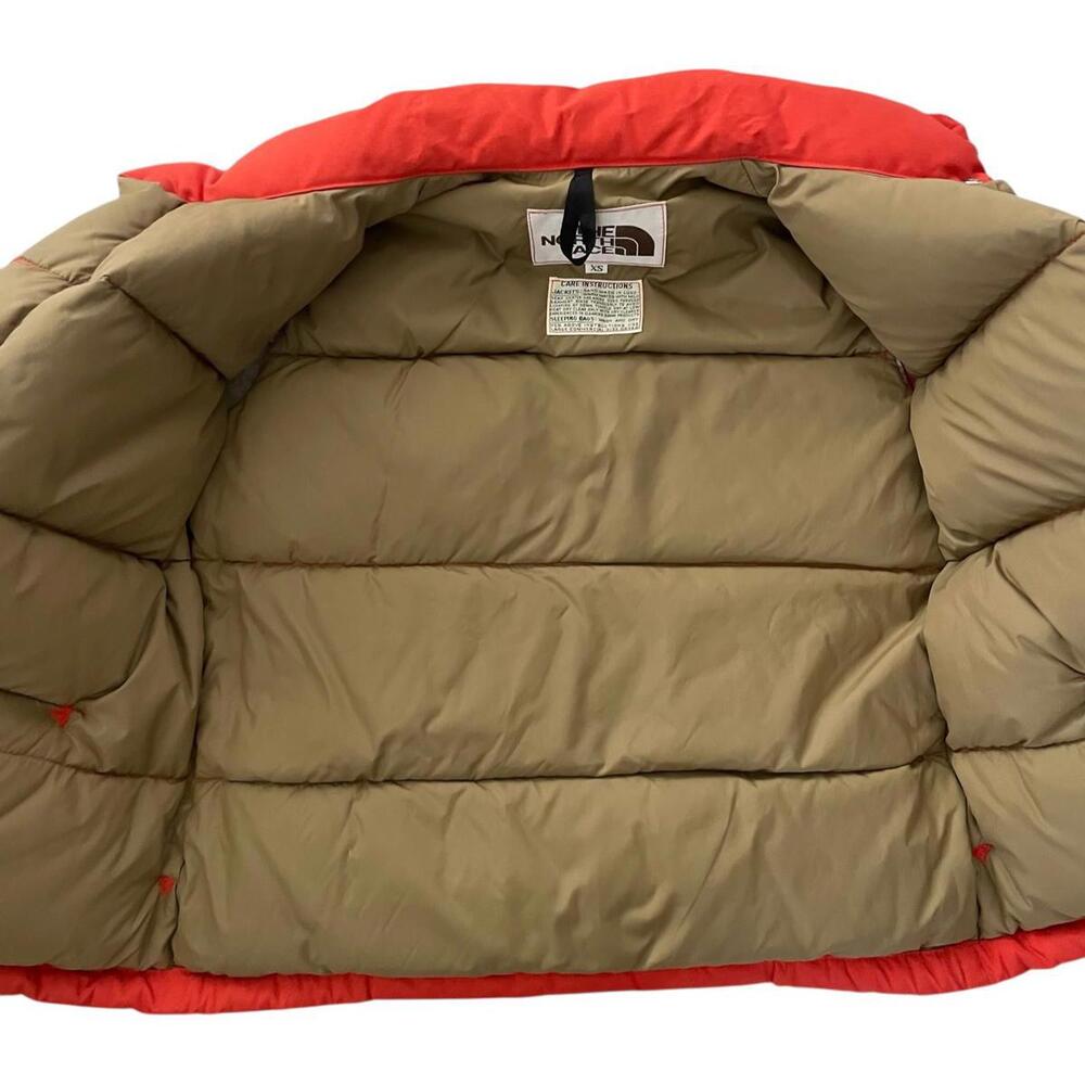 Vintage North Face Puffer Down Vest Orange Gorpcore 70s Brown Label Size XS - Picture 4 of 4